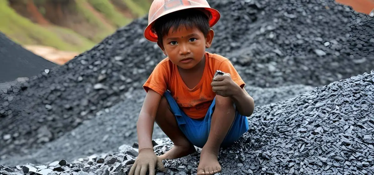 showing the image of child labour in mica mining