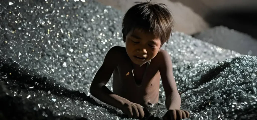 showing the image of child labour in mica mining