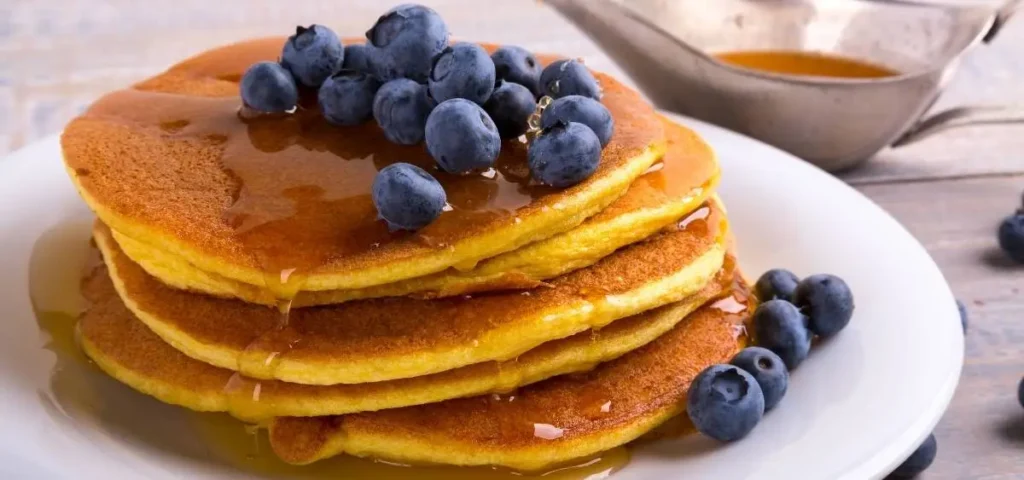 showing the image of fluffy vegan pancakes