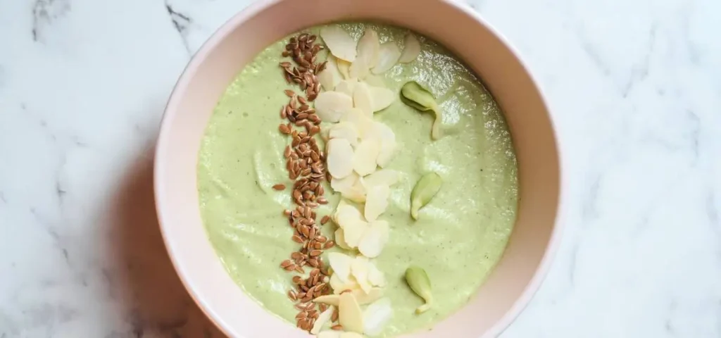 showing the image of creamy vegan smoothie bowl