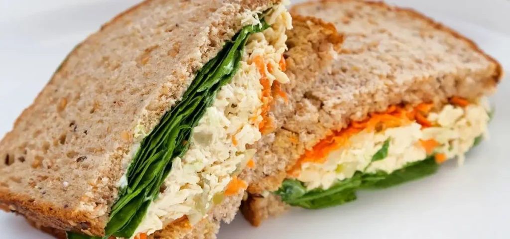 showing the image of savory vegan breakfast sandwich