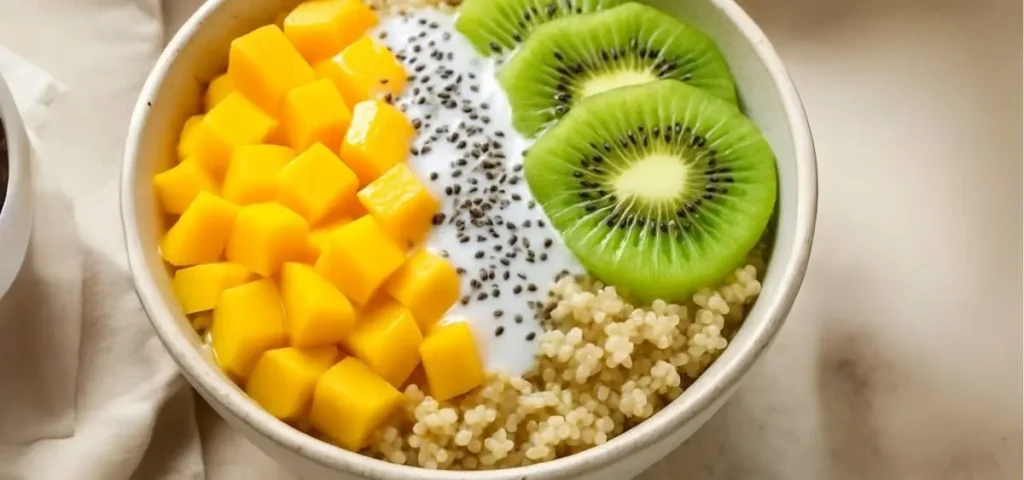 showing the image of spiced vegan oatmeal bowl